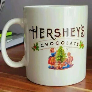 VTG Style Christmas Hershey's Hot Chocolate Coffee Cup Mug Large 28oz Tan HEAVY